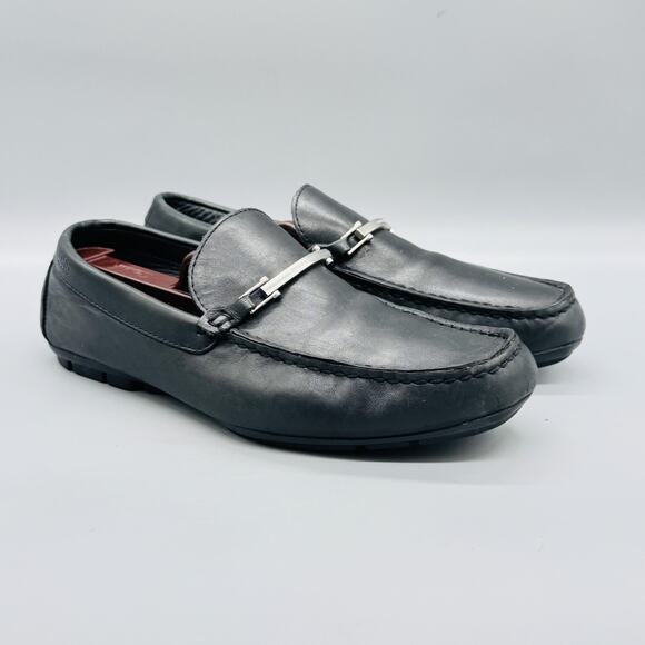 BOSS Hugo Boss Shoes Men 7 Black Leather Bit Driving Loafer Dress Casual Comfort main image 6